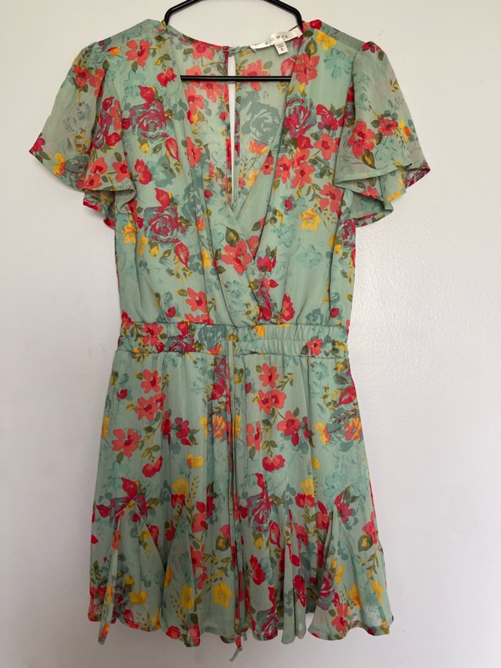Mint Floral Romper